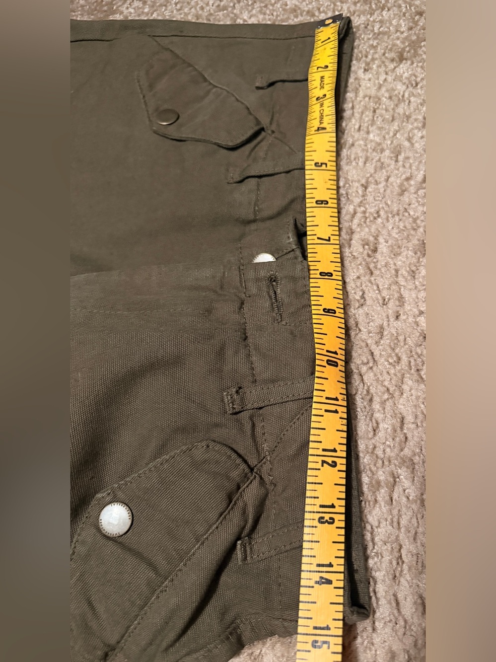 Zara Wide Leg Cargo Pants in Green - Dark Brown - Picture 7 of 9